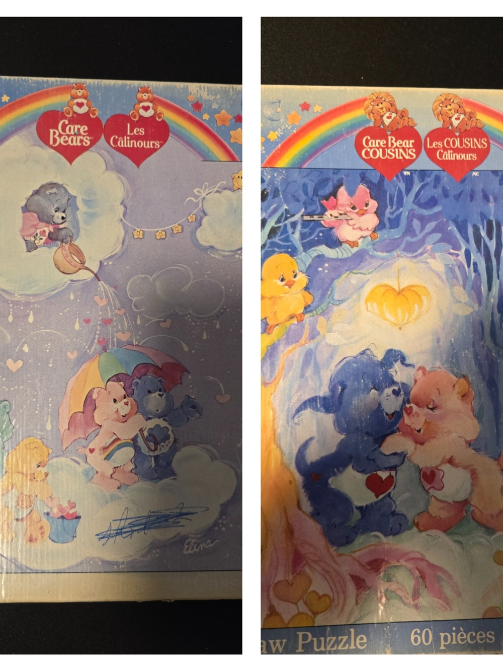 Lot Of 2 Vintage 1985 Care Bears Puzzles - 60 PCs - COMPLETE